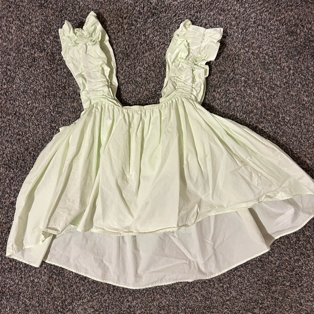 (5 for $25) Lime Green Puffy Zara Top